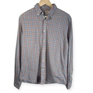 Faherty Movement Blue Coral Plaid Button up Mens‎ Medium